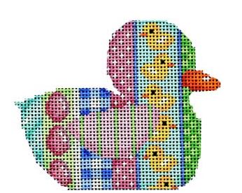 click here to view larger image of Vertical Patterns Duckie (hand painted canvases)