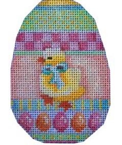 click here to view larger image of Checks/Chick Eggs Peach Egg (hand painted canvases)