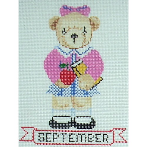 click here to view larger image of School Girl Teddy Bear (hand painted canvases)