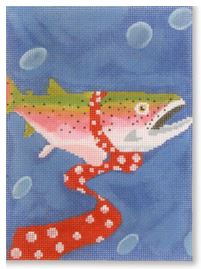 click here to view larger image of Fish w/Tie (hand painted canvases)
