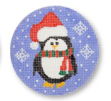click here to view larger image of Penguin w/Santa Cap (hand painted canvases)