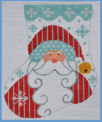 click here to view larger image of Santa Mini Stocking (hand painted canvases)
