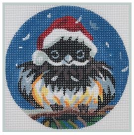 click here to view larger image of Chickadee in a Santa Hat (hand painted canvases)