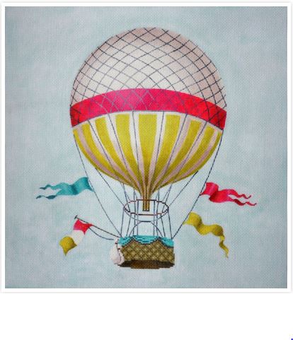 click here to view larger image of Hot Air Balloons Large Pink (hand painted canvases)