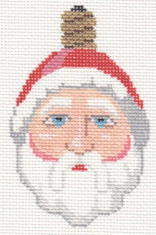 click here to view larger image of Retro Santa Face Bulb (hand painted canvases)