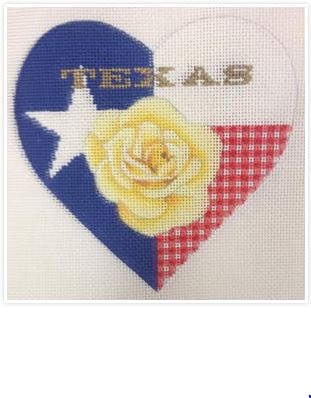click here to view larger image of Texas Rose Heart (hand painted canvases)