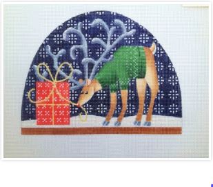 click here to view larger image of Rudolph Snowdome  (hand painted canvases)