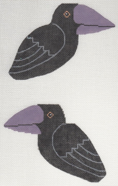 click here to view larger image of Halloween Crow Clip-On (hand painted canvases)