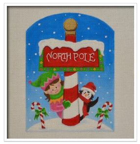 click here to view larger image of North Pole Sign (hand painted canvases)