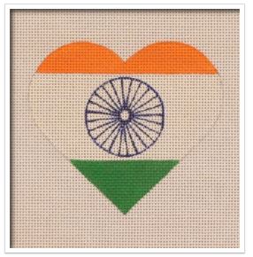 click here to view larger image of Indian Flag Heart (hand painted canvases)
