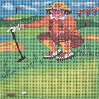 click here to view larger image of Putting For Birdie (hand painted canvases)