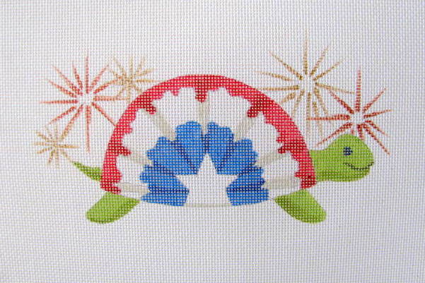 click here to view larger image of July - Bunting Turtle (hand painted canvases)
