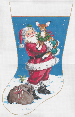 click here to view larger image of Fawndly Stocking (hand painted canvases)