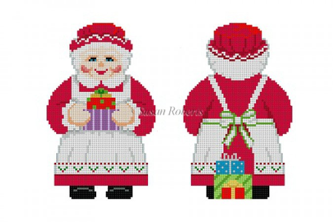 click here to view larger image of Mrs Claus With Presents (hand painted canvases)