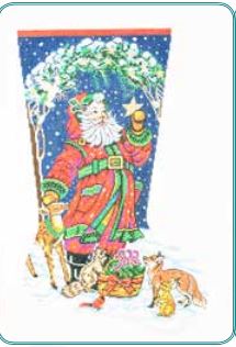 click here to view larger image of Santas Animals Stocking (hand painted canvases)