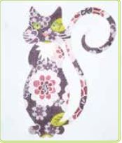click here to view larger image of Purple Zinnia Cat (hand painted canvases)