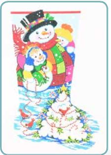 click here to view larger image of Snowball Tree Stocking (hand painted canvases)