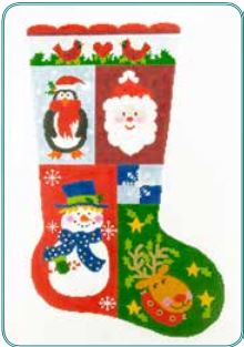 click here to view larger image of Sampler 3 Stocking (hand painted canvases)