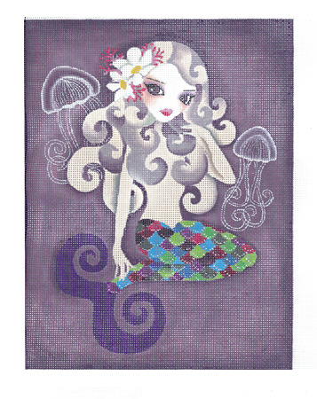 click here to view larger image of Amethyste Mermaid w/Stitch Guide (hand painted canvases)