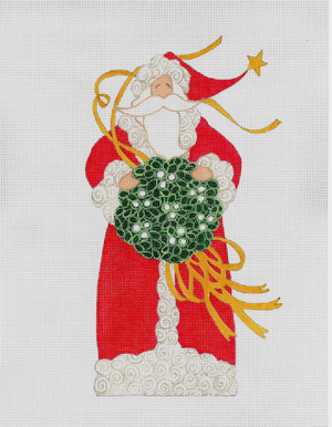 click here to view larger image of Mistletoe Kissing Ball Santa, The (hand painted canvases)