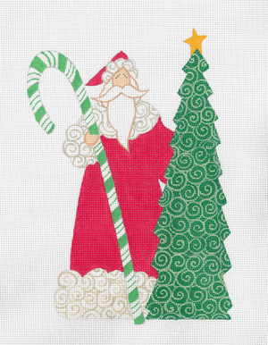 click here to view larger image of Candy Cane Santa, The (hand painted canvases)