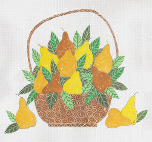 click here to view larger image of Basket of Pears (hand painted canvases)
