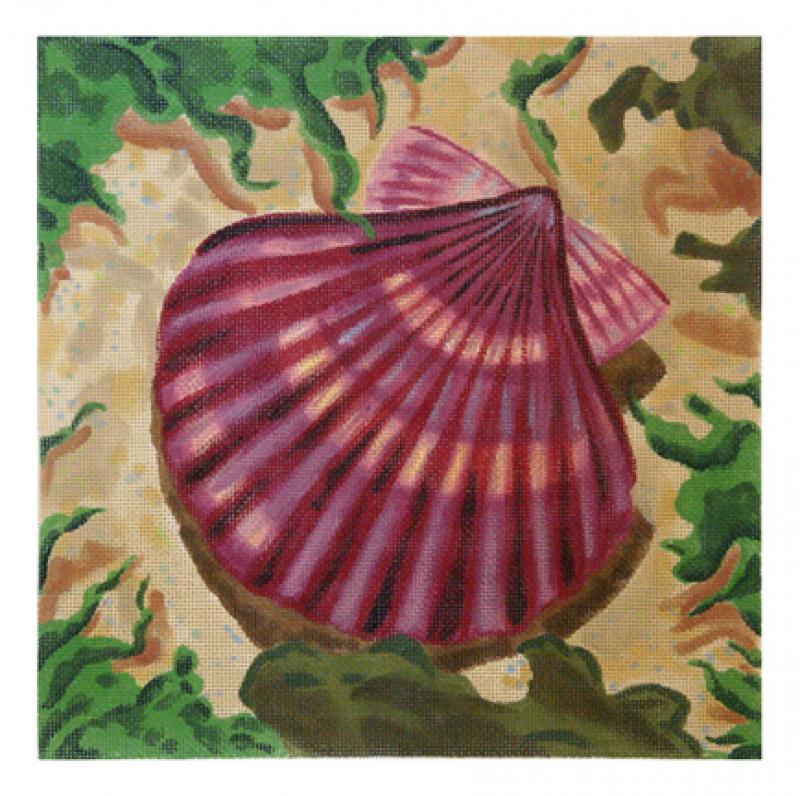 click here to view larger image of Scallop - Hot Pink (hand painted canvases)