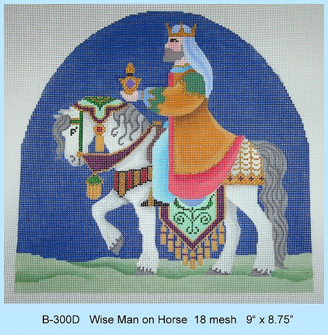 click here to view larger image of Wise Man On Horse (hand painted canvases)