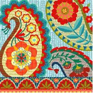 click here to view larger image of Bohemian Paisley (hand painted canvases)