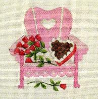 click here to view larger image of Hearts and Flowers - Adirondack Chairs Of The Month (hand painted canvases)