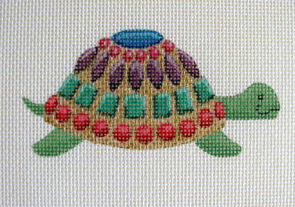 click here to view larger image of Jewel Box Turtle - Painted Turtle (hand painted canvases)