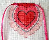 click here to view larger image of Hearts and Ruffles - Apron Strings Of The Month (hand painted canvases)