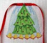click here to view larger image of Christmas Tree and Bells - Apron Strings Of The Month (hand painted canvases)