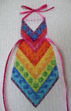 click here to view larger image of Patterned Chevron - Bib Apron (hand painted canvases)