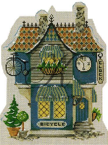 click here to view larger image of Village Bike and Clock Shoppe (hand painted canvases)