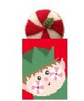 click here to view larger image of Elf Treat Bag with Peppermint (hand painted canvases)