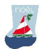 click here to view larger image of Sailboat Mini Sock (hand painted canvases)