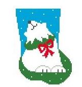 click here to view larger image of Polar Bear Mini Sock (hand painted canvases)