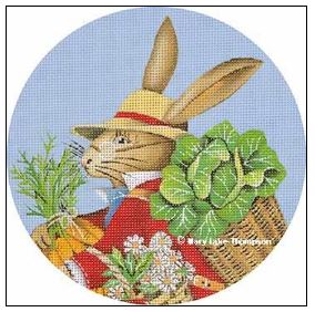 click here to view larger image of Garden Bunny Ornament (hand painted canvases)