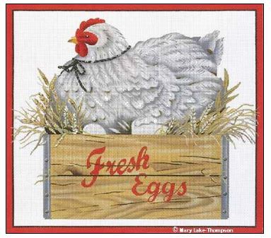click here to view larger image of Fresh Eggs Hen (hand painted canvases)