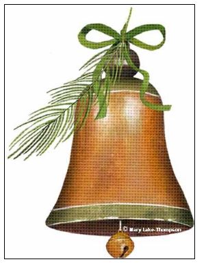 click here to view larger image of Bell Ornament (hand painted canvases)