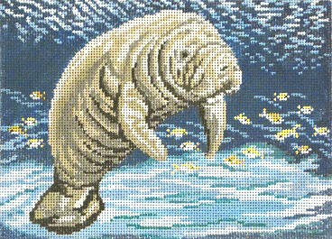 click here to view larger image of Manatee At Sea - 18ct (hand painted canvases)