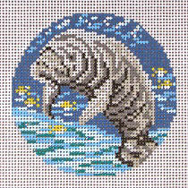 click here to view larger image of Manatee Ornament (hand painted canvases)