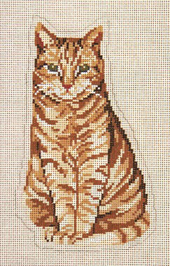 click here to view larger image of Sitting Pretty Orange Stand-Up Cat (hand painted canvases)