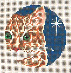 click here to view larger image of Orange Tabby Cat - Glimpse Ornament - 18ct (hand painted canvases)