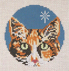 click here to view larger image of Calico Cat - Glimpse Ornament - 18ct (hand painted canvases)