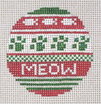 click here to view larger image of Meow Ornament  (hand painted canvases)