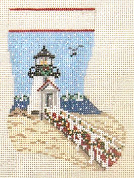 click here to view larger image of Brant Point Lighthouse Mini Stocking - 18ct (hand painted canvases)