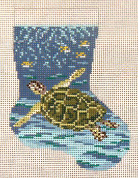 click here to view larger image of Sea Turtle Mini Stocking - 18ct (hand painted canvases)