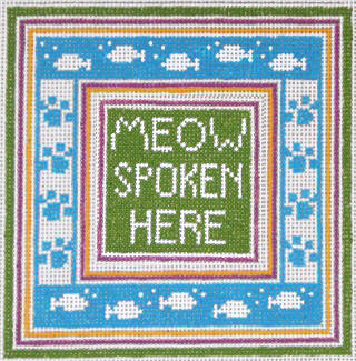 click here to view larger image of Meow Spoken Here (hand painted canvases)